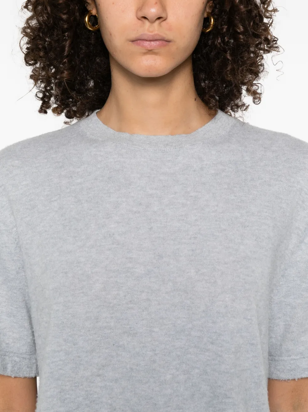 The Row Raw-edge Cotton Top In Gray