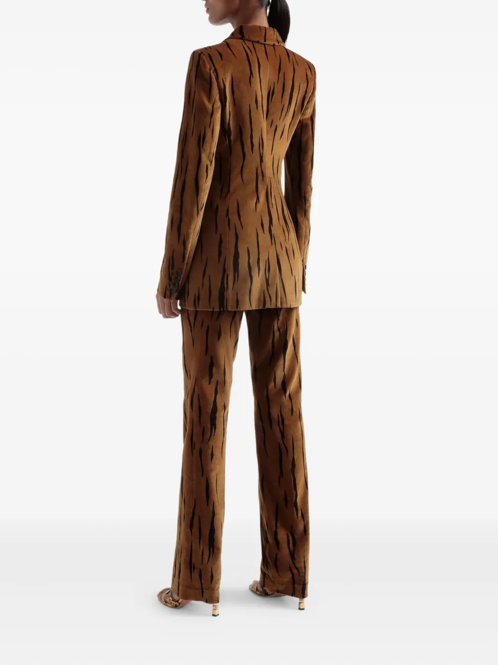 Bally Fluwelen blazer met tijgerprint Beige