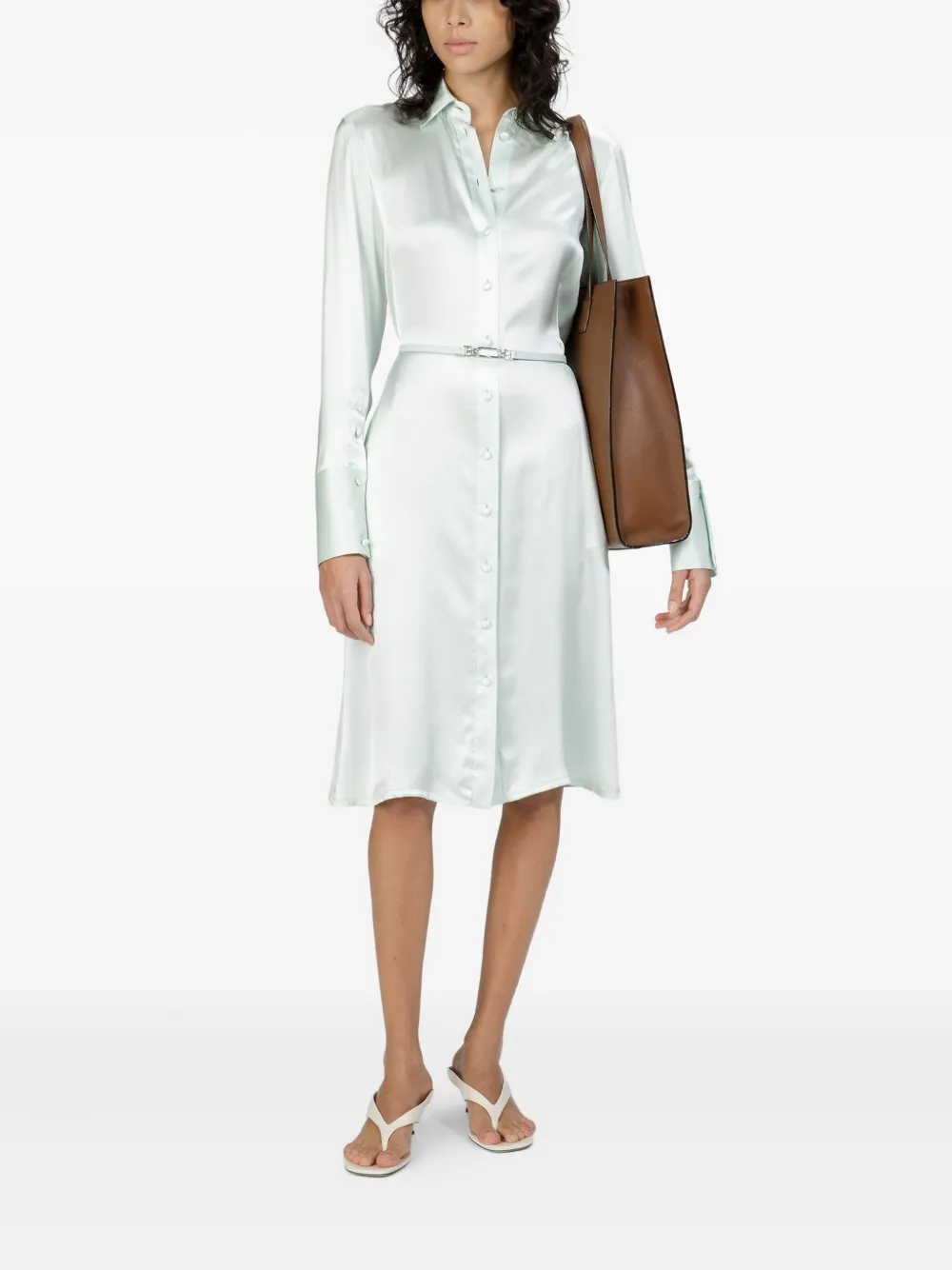 Bally Blousejurk met knoopsluiting en ceintuur - Blauw