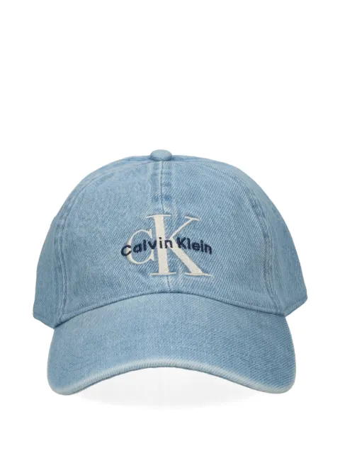 Calvin Klein embroidered-logo denim cap