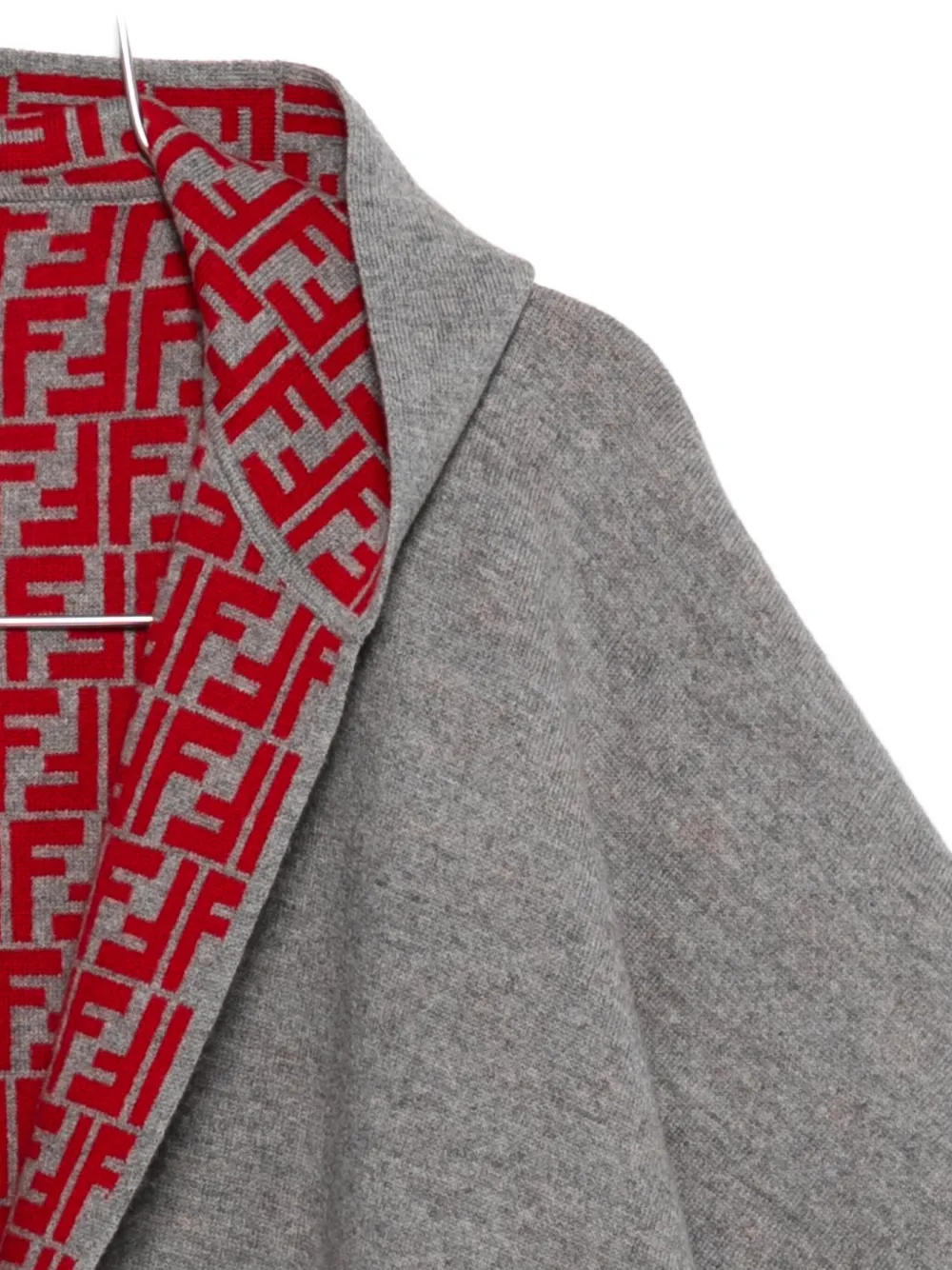 Fendi Kids Cape met capuchon en FF-patroon Grijs