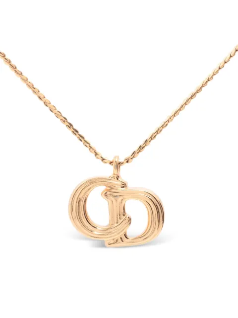 Christian Dior Pre-Owned logo-pendant necklace