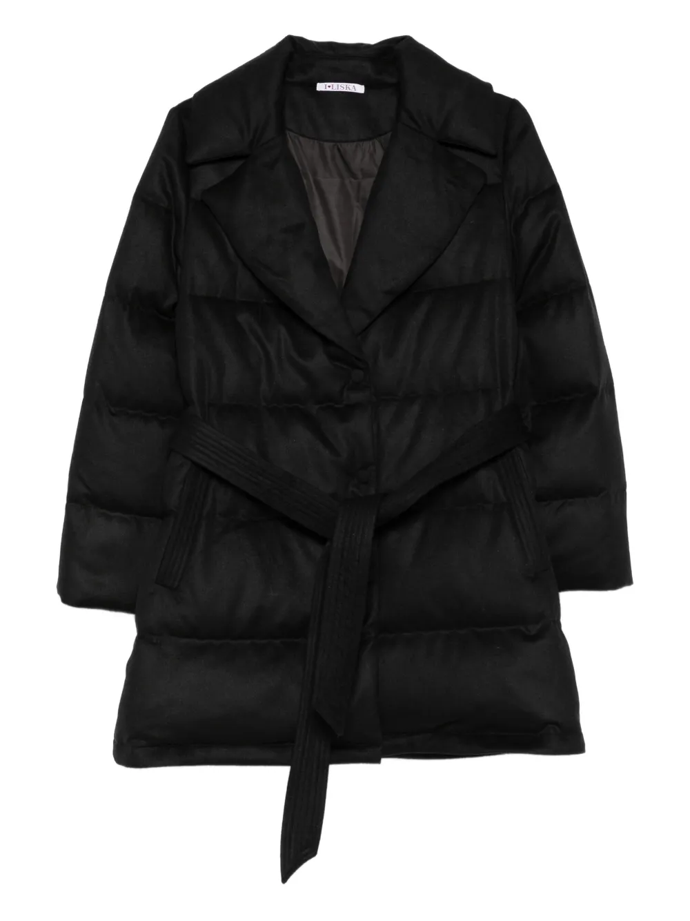 Liska Belted Quilted Coat In Multi