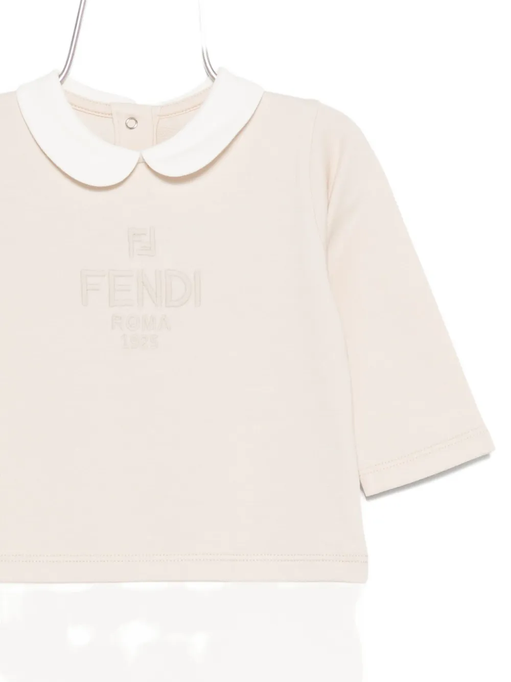 Fendi Kids Driedelige romper set met geborduurd logo Beige
