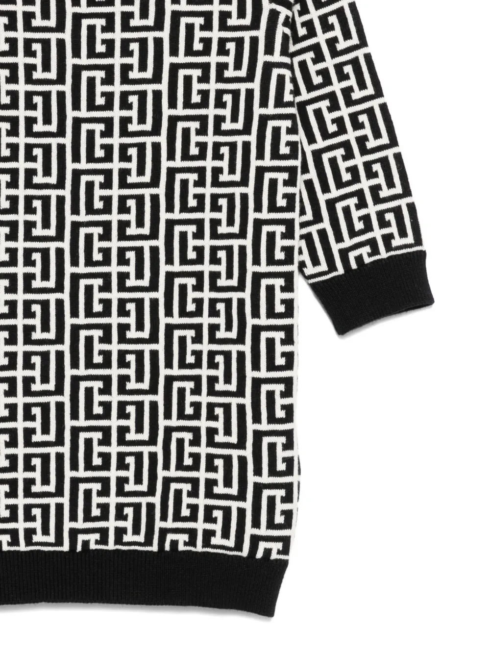 Balmain Kids monogram-pattern dress Zwart