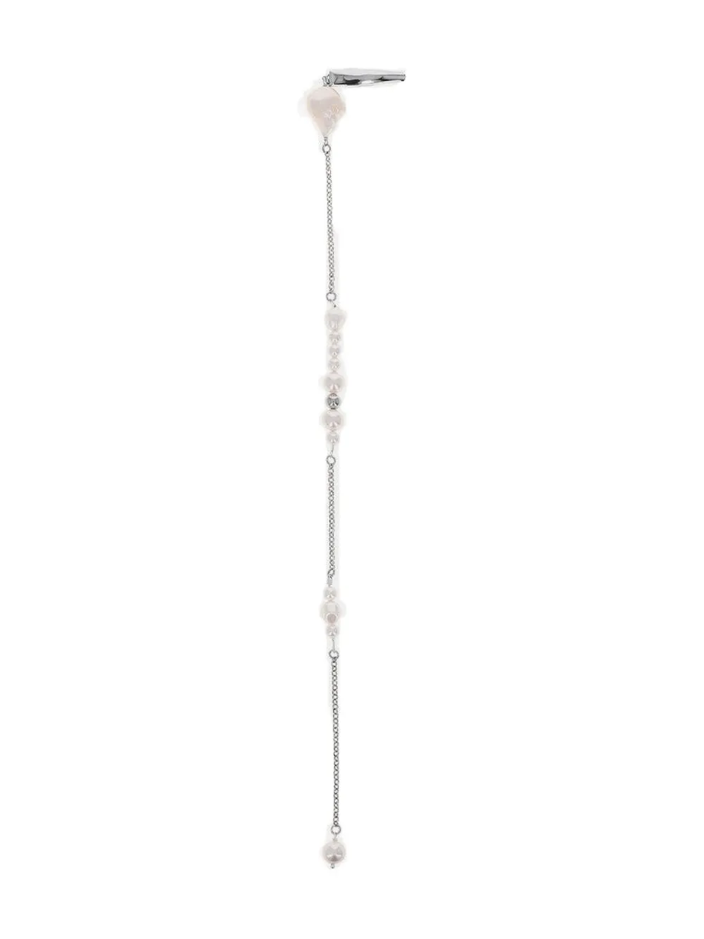 Justine Clenquet pearl-embellished chain hair clip | Silver | Image 1