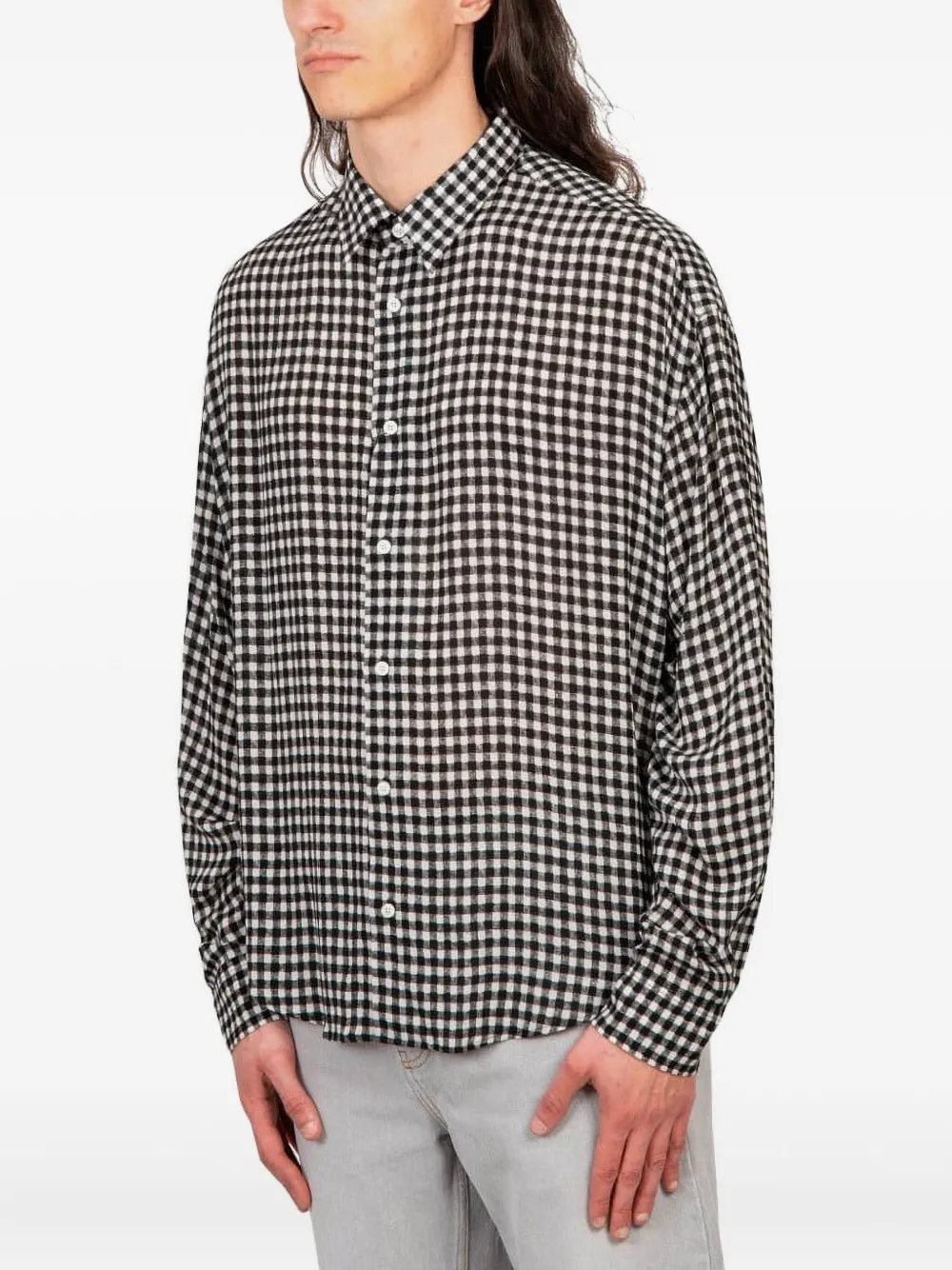 AMI Paris Overhemd met gingham ruit Zwart