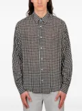 AMI Paris gingham-pattern cotton shirt - Black