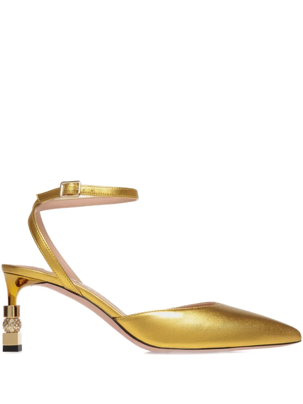 Bally Pumps verfraaid met kristallen en enkelbandje Goud