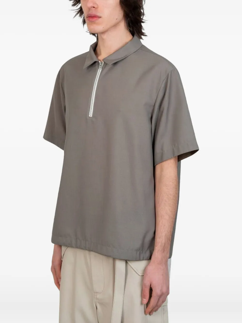 Sacai Poloshirt met rits - Grijs