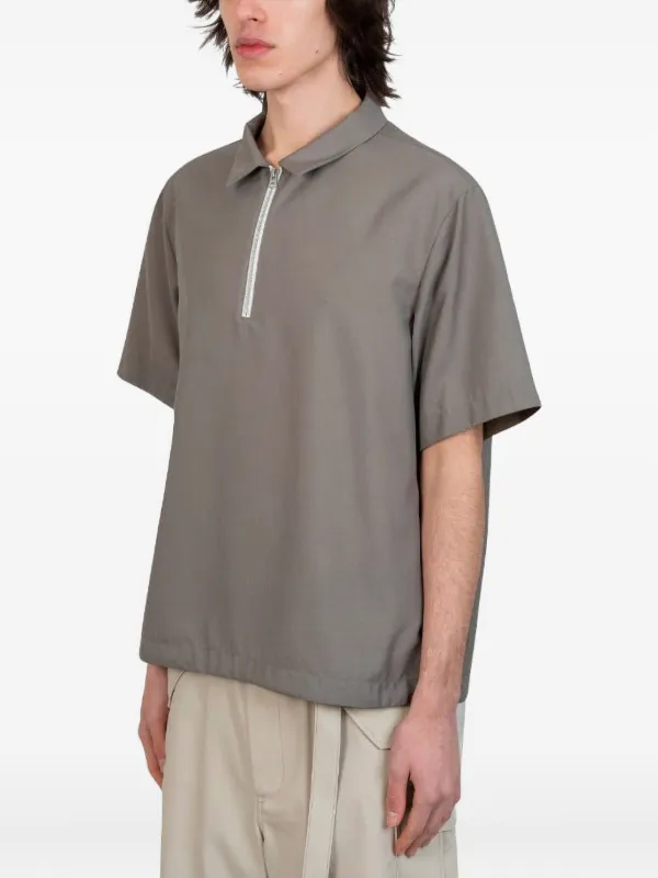 Sacai zip-front Polo Shirt | Grey | FARFETCH HK