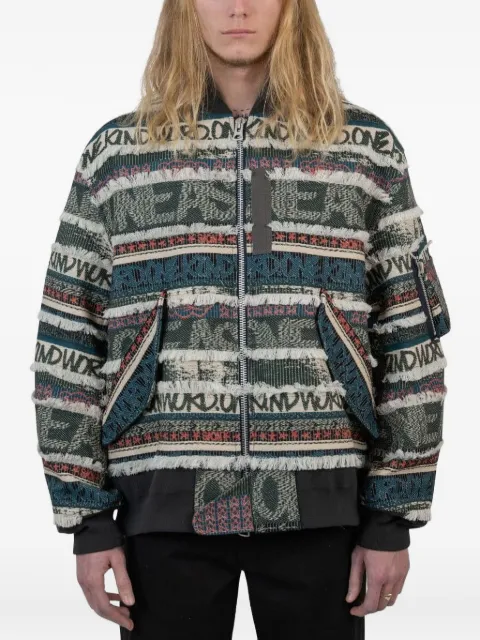 sacai жаккардовый бомбер с узором из коллаборации с Eric Haze