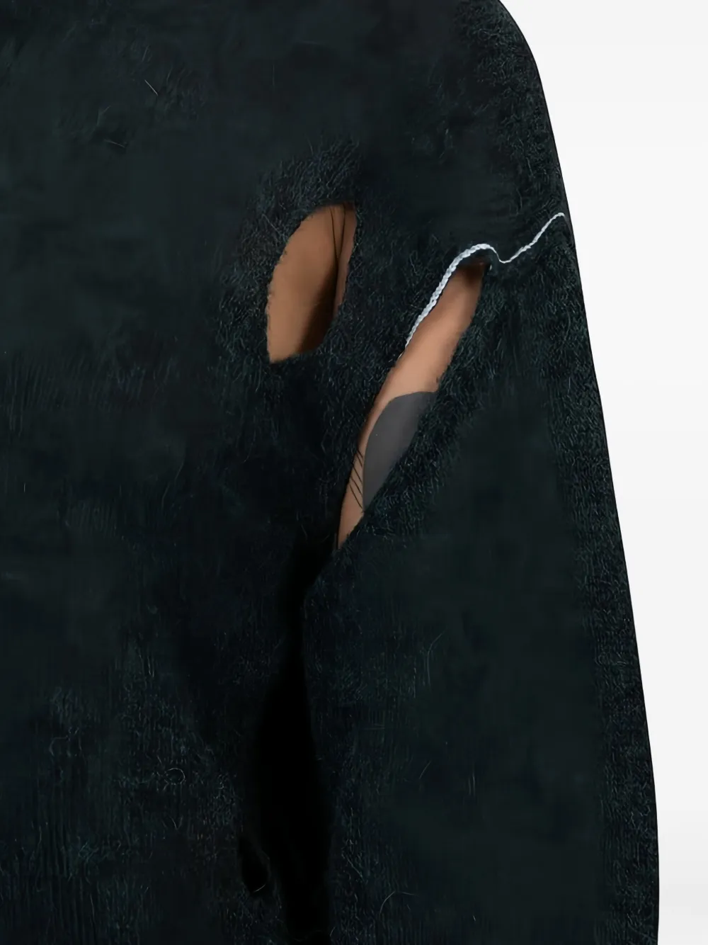 Jean Paul Gaultier High-neck Thumbhole Sweater In Black