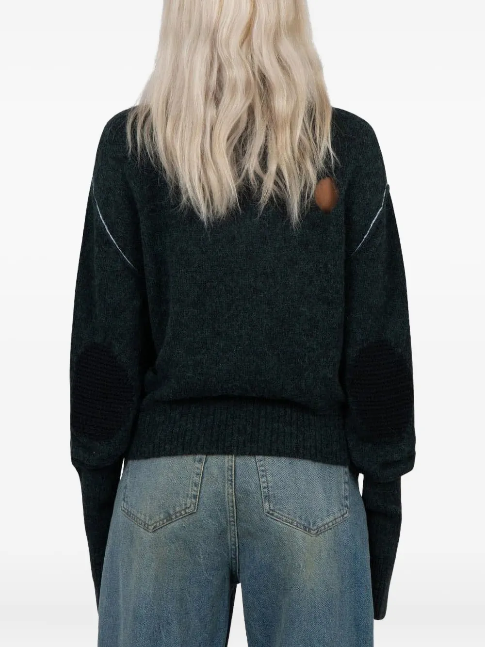 Jean Paul Gaultier High-neck Thumbhole Sweater In Black