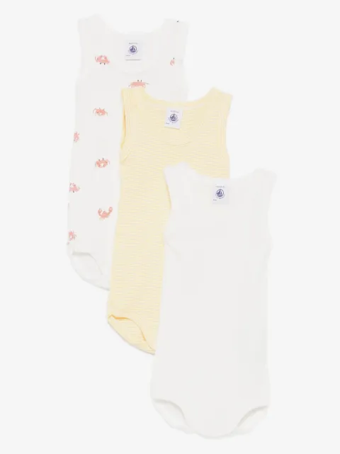 Petit Bateau body med tryk (pakke med tre)