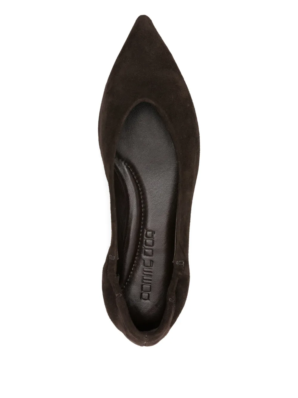 Pomme D'or Pointed-toe Suede Ballet Flats In Brown