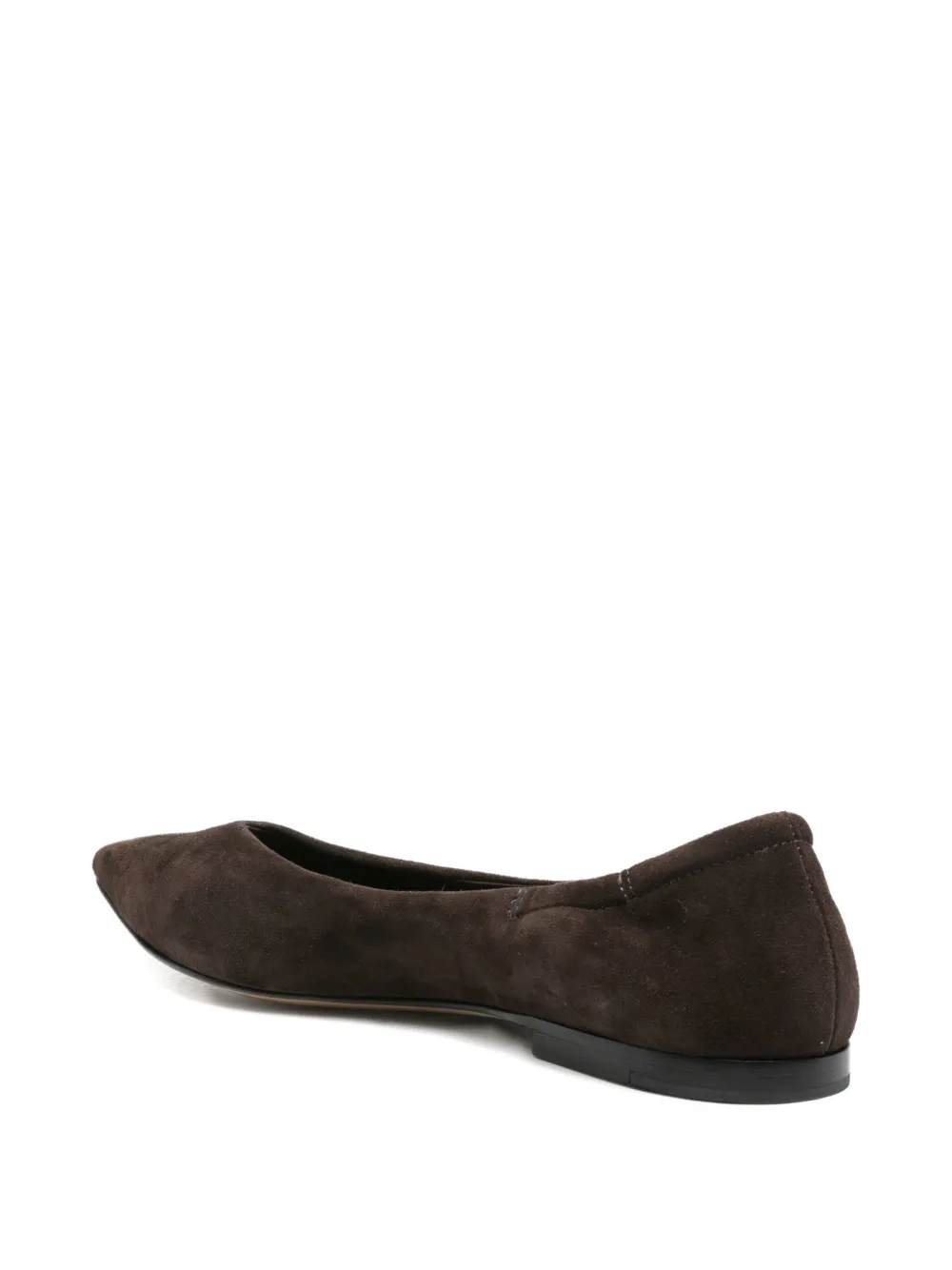 Pomme D'or Pointed-toe Suede Ballet Flats In Brown