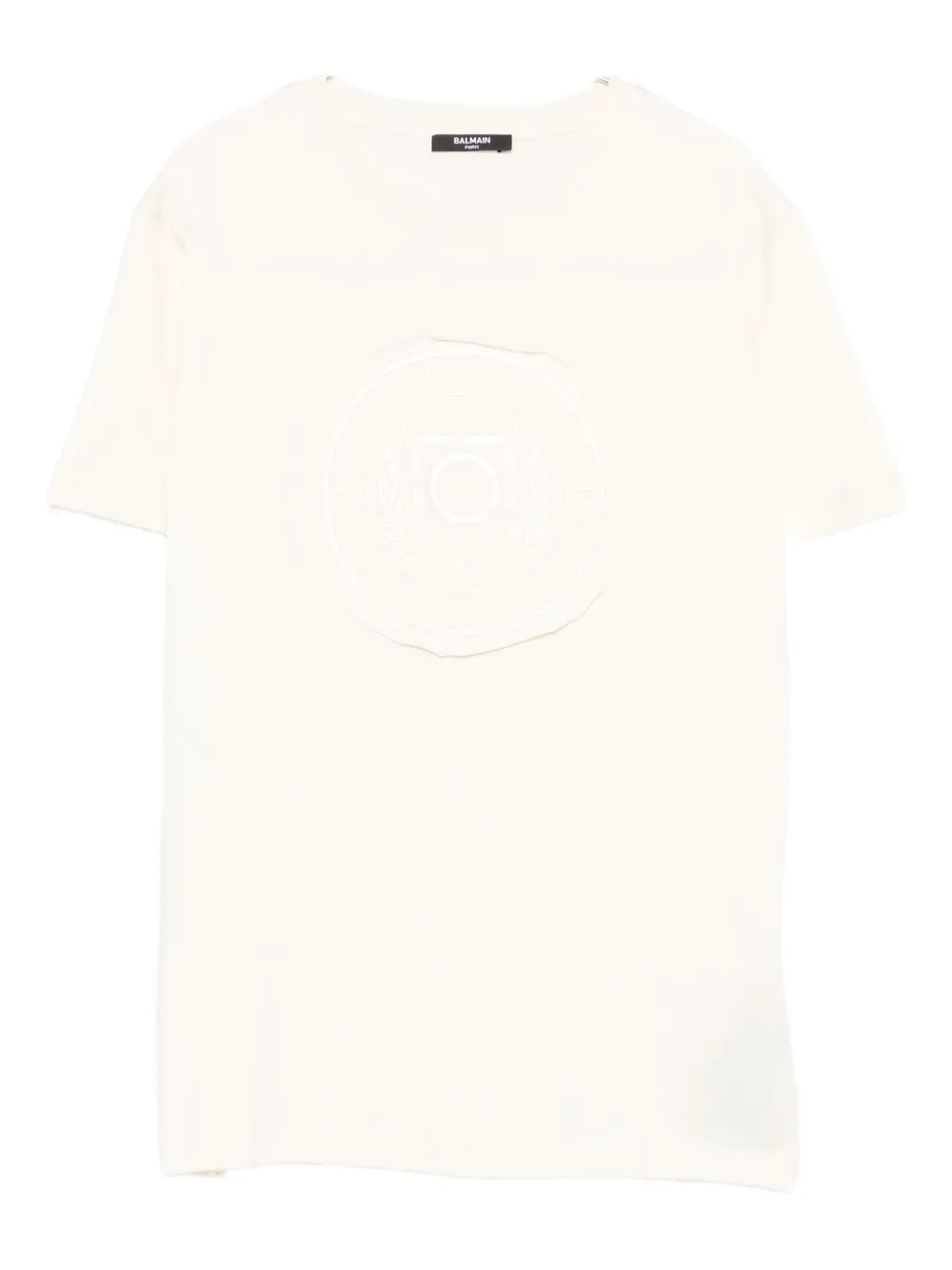 Balmain Logo-patch T-shirt In Yellow