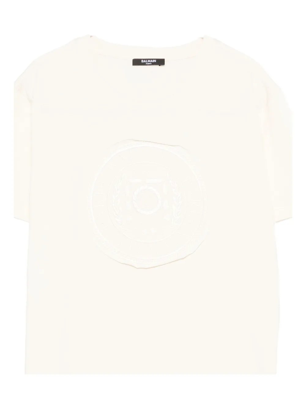 Balmain Logo-patch T-shirt In Yellow