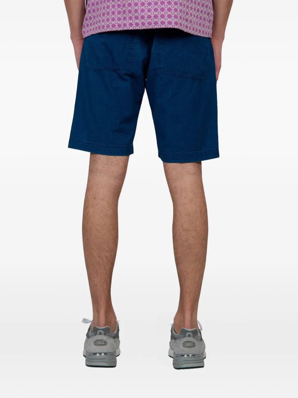Universal Works Shorts met gewassen-effect BLUE