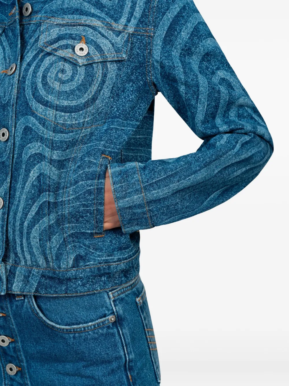 Jean Paul Gaultier Jeansjacke Mit Wirbelmuster In Blue