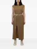 Auralee split-hem sleeveless dress - Brown