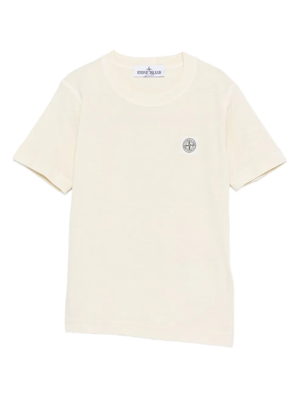 Stone Island Junior logo-patch cotton T-shirt Beige