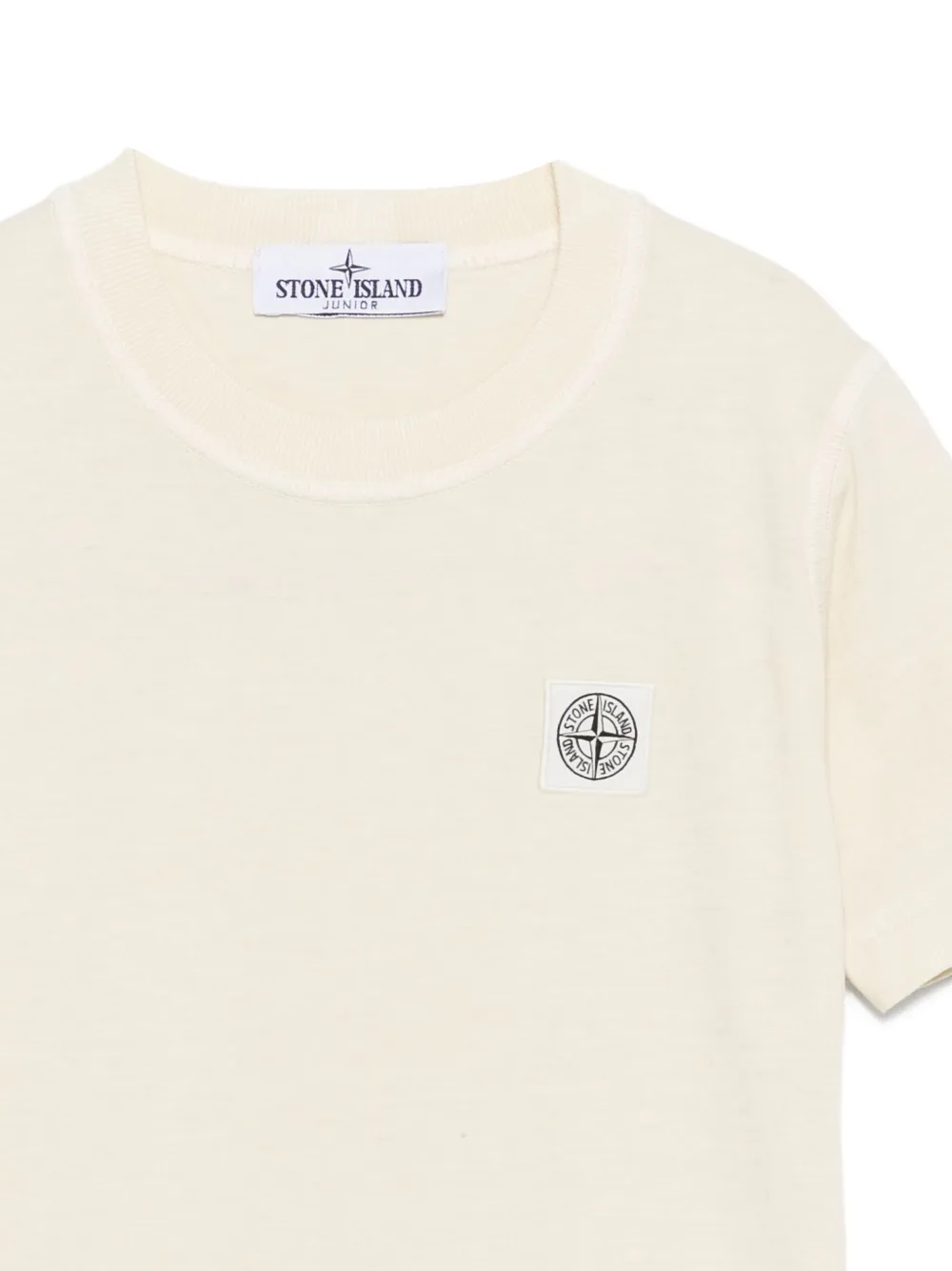  Stone Island Junior Logo-patch Cotton T-shirt - Neutrals 