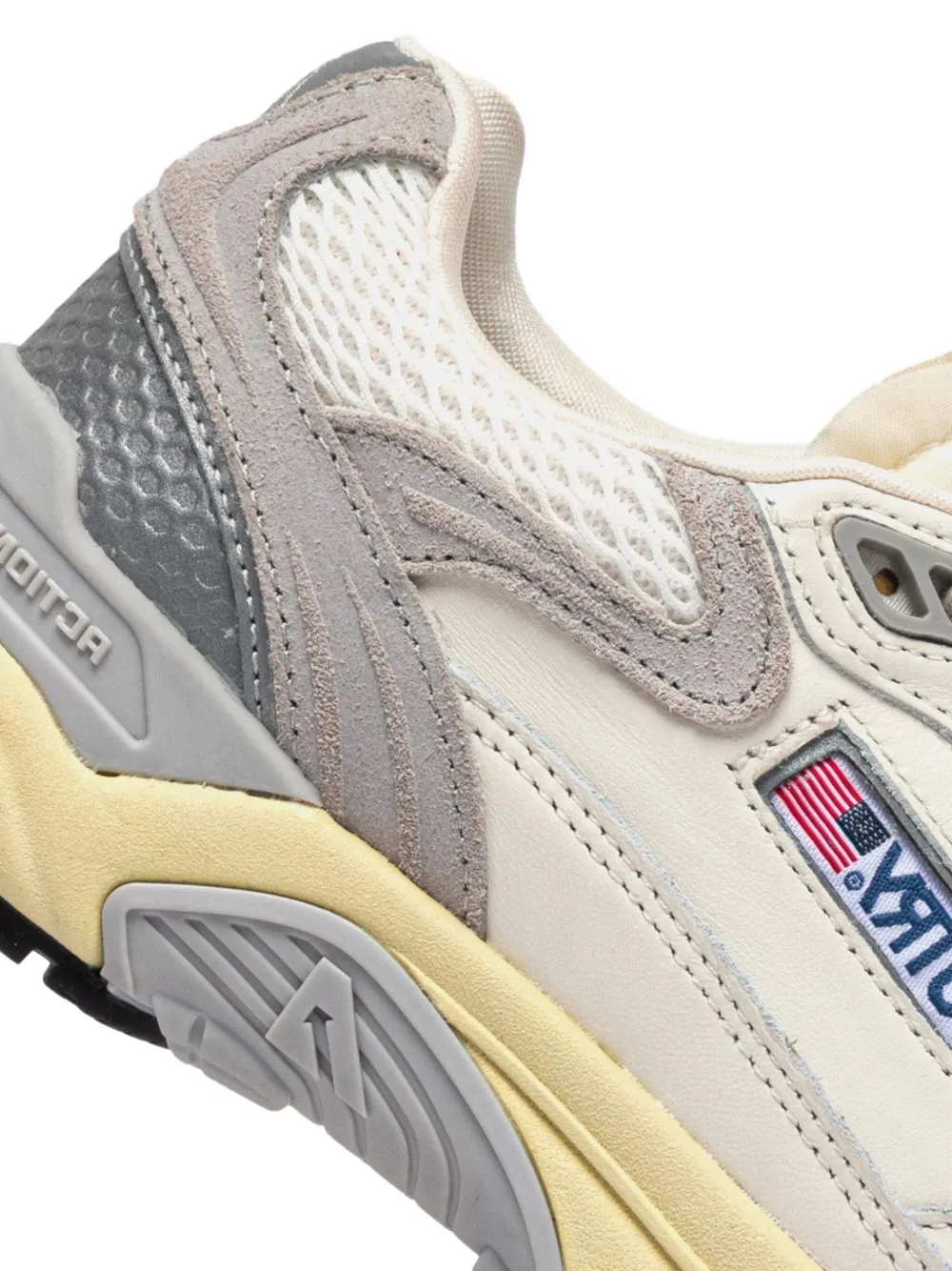 Autry Hyperway mesh-panel leather sneakers Neutrals