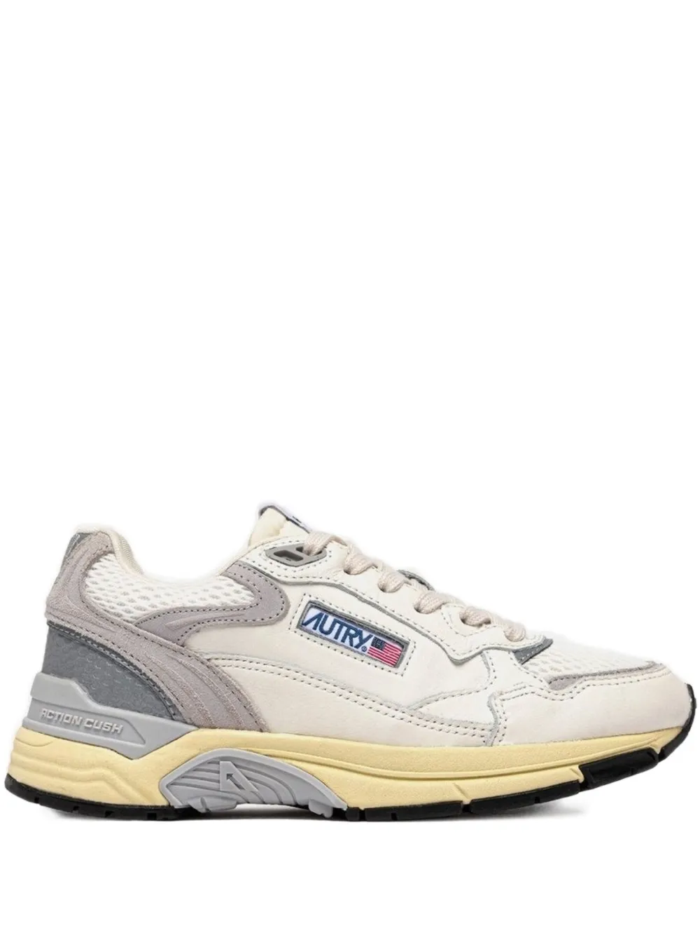 Autry Hyperway mesh-panel leather sneakers Neutrals