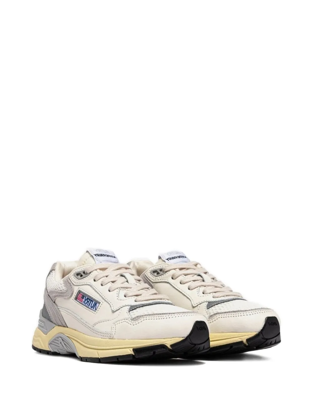 Autry Hyperway mesh-panel leather sneakers Neutrals
