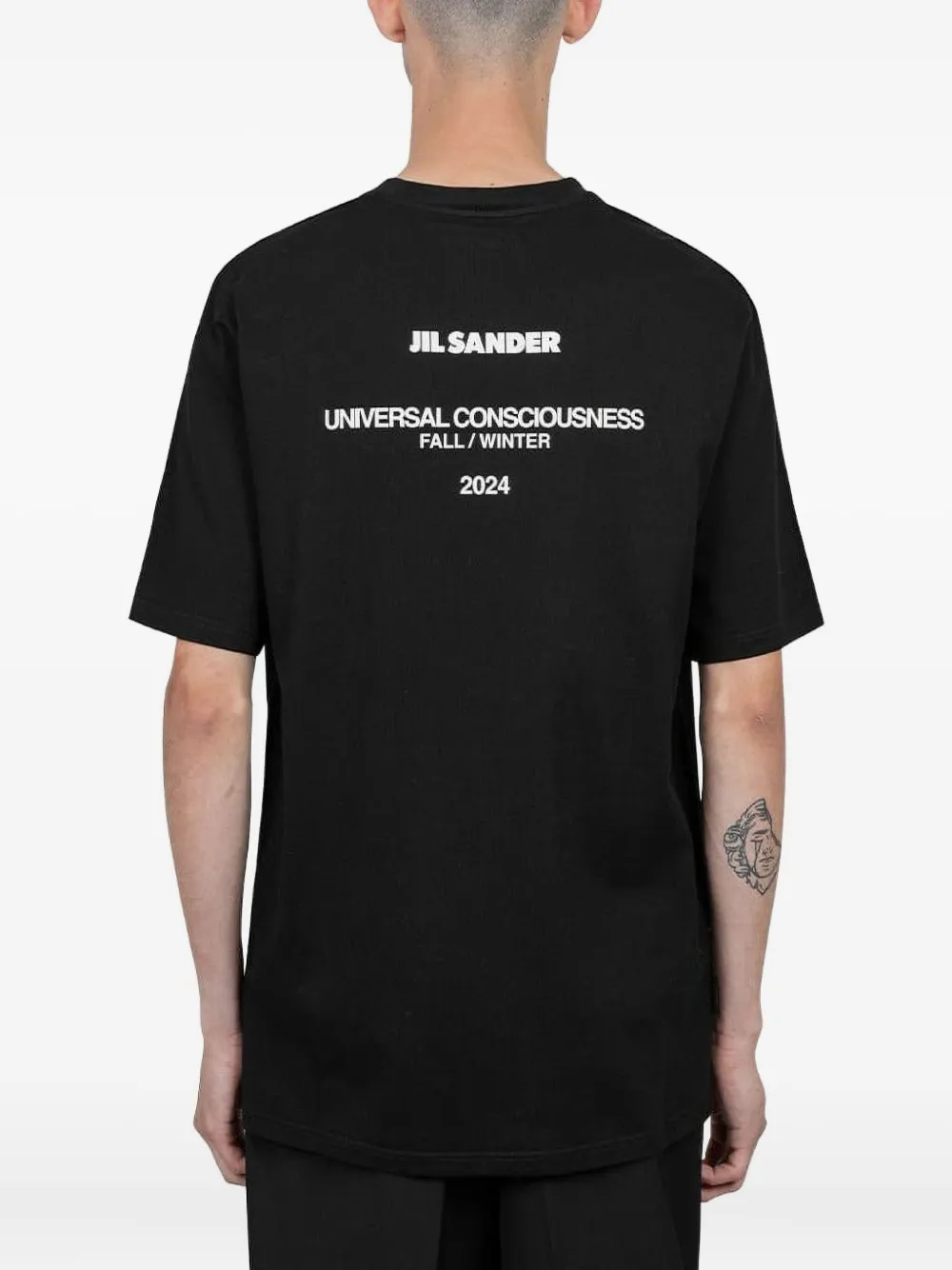 Jil Sander T-shirt met ronde hals en logoprint Zwart