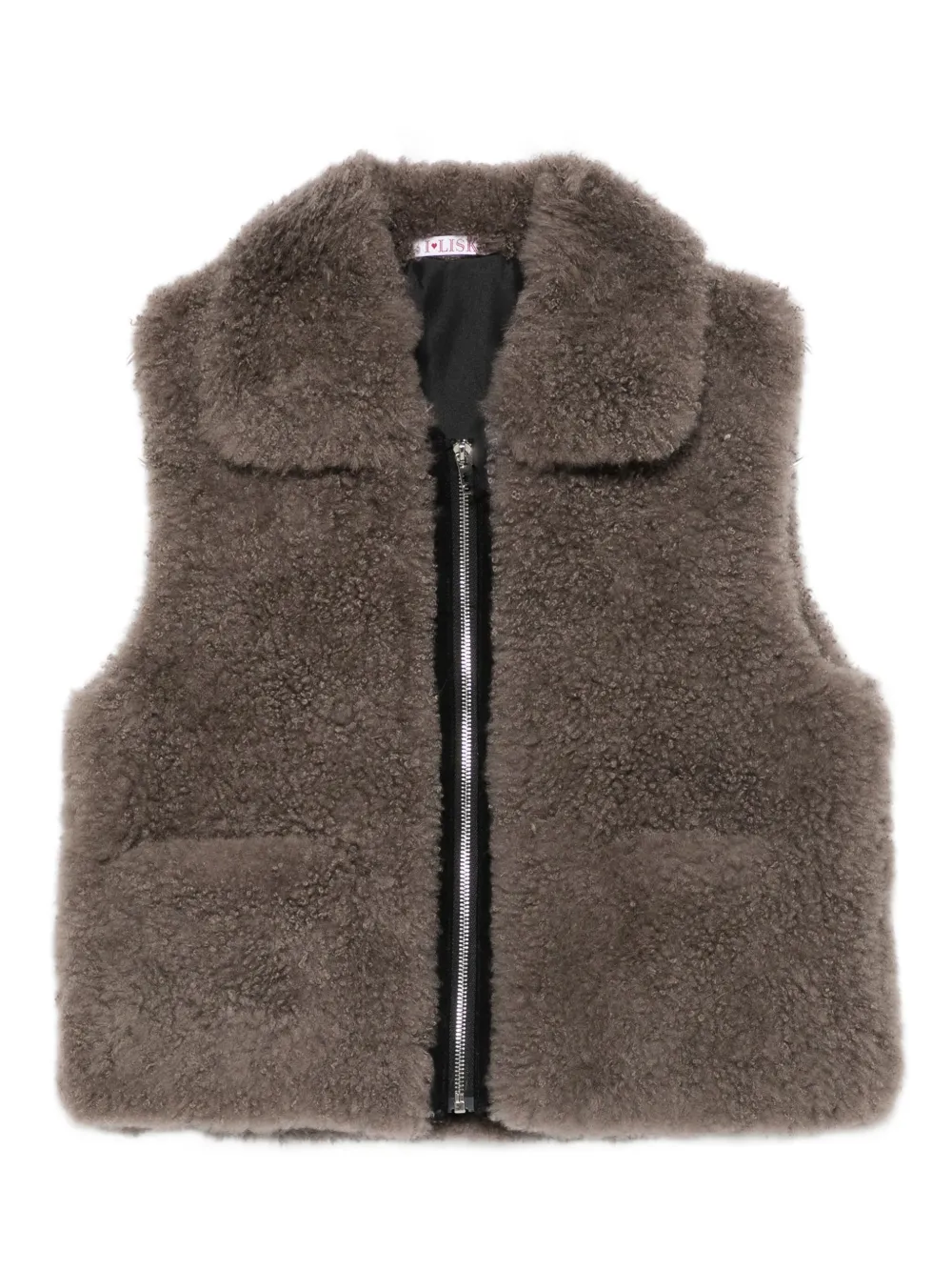 Liska shearling zip-up gilet | Brown | Image 1