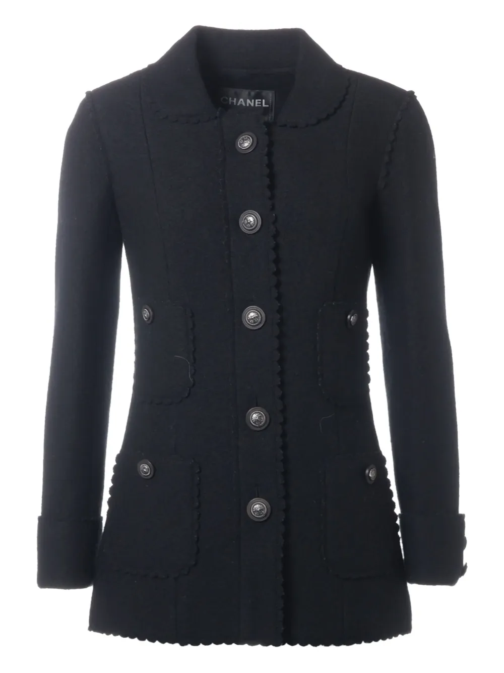 CHANEL Pre-Owned 2014 スカラップ ジャケット - ブラック CHANEL Pre-Owned 2014 スカラップ ジャケット - ブラック