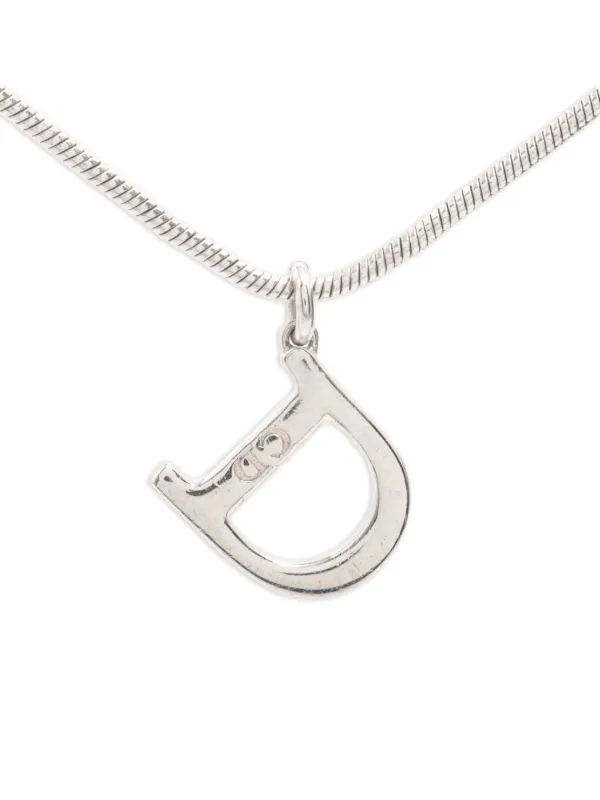 Christian Dior Pre-Owned Dロゴ ネックレス | シルバートーン