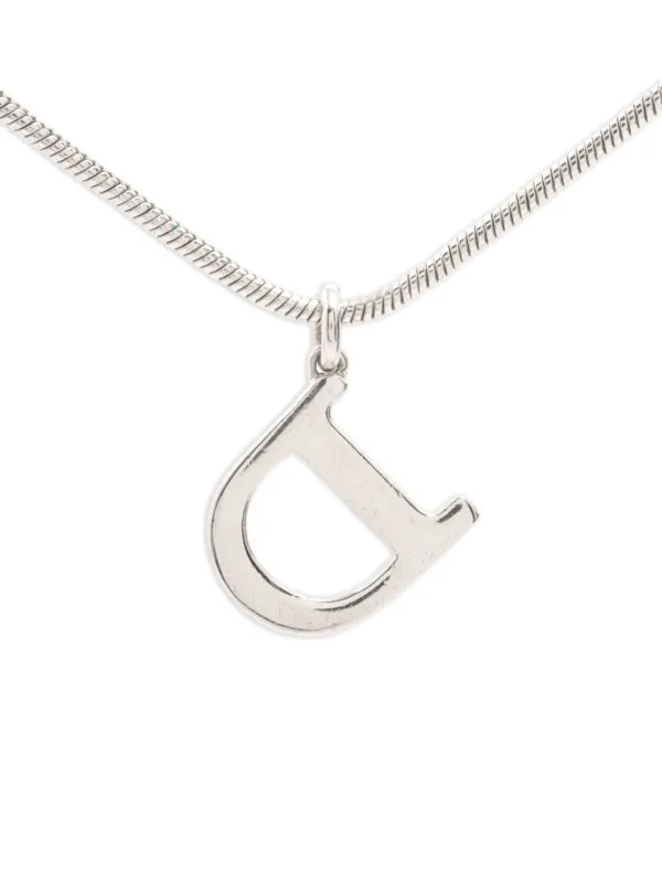 【美品】Christian Dior Dロゴペンダントネックレス クリスチャンディオール ネックレス Dロゴ Christian Dior