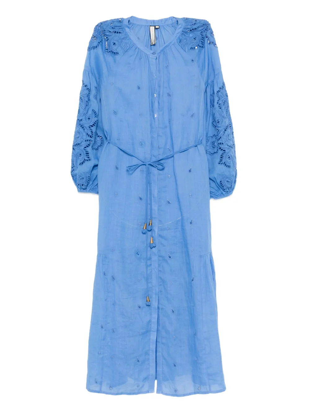 SCARLETT POPPIES Liwa embroidered midi dress | Blue | Image 1