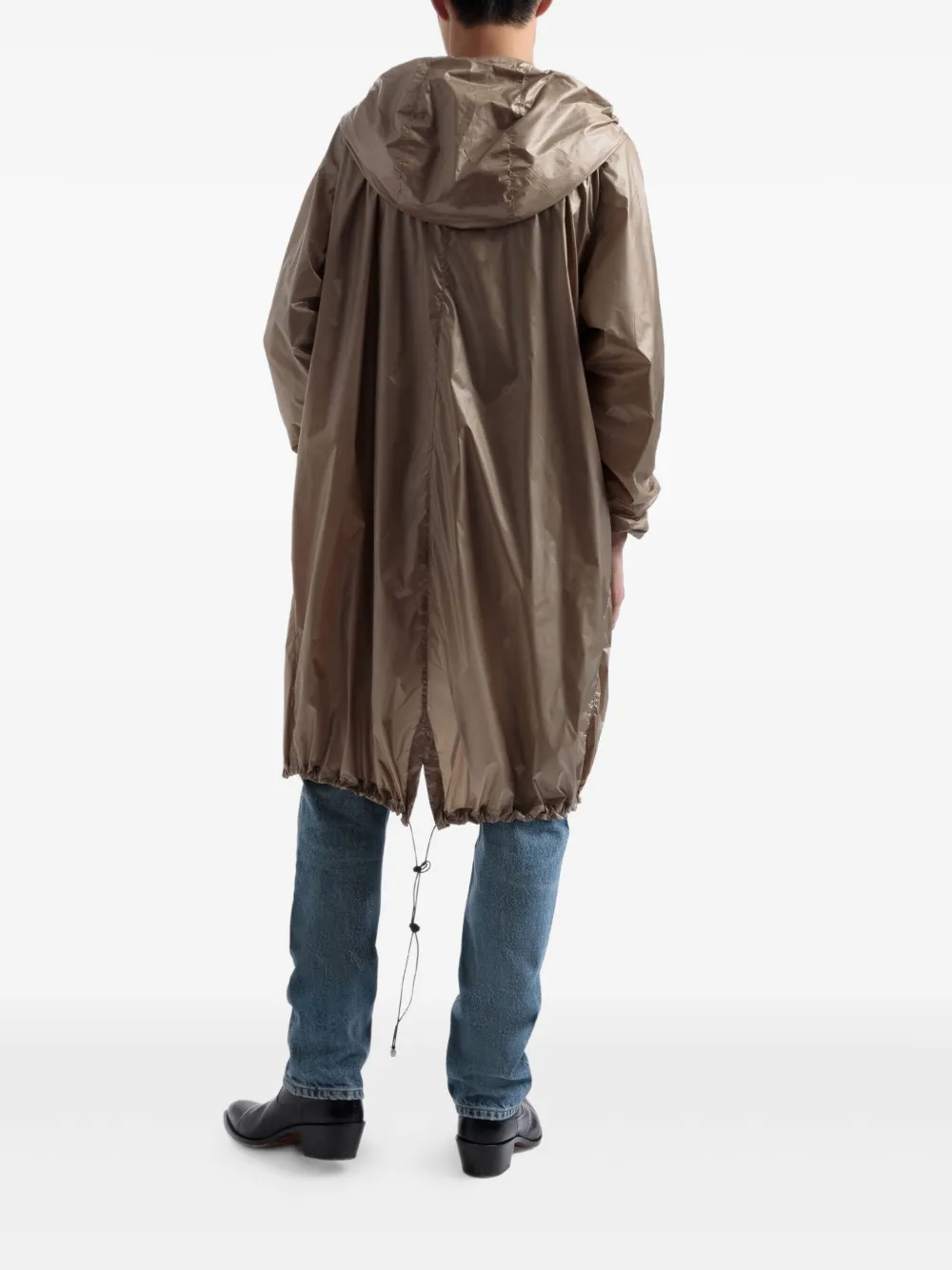 Bally Regenjas met capuchon en trekkoord Bruin
