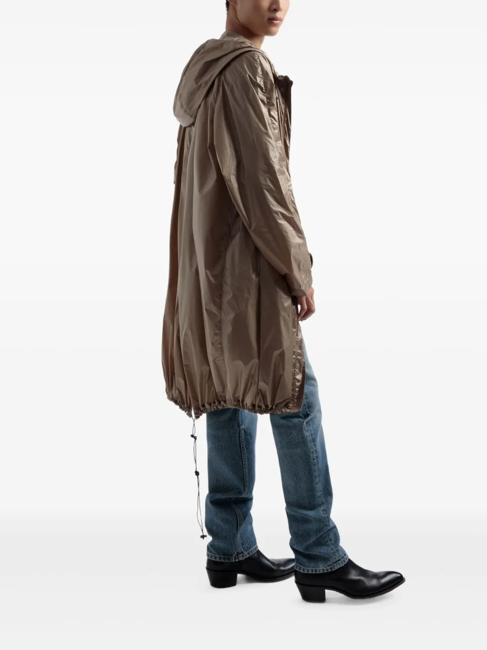 Bally Regenjas met capuchon en trekkoord Bruin