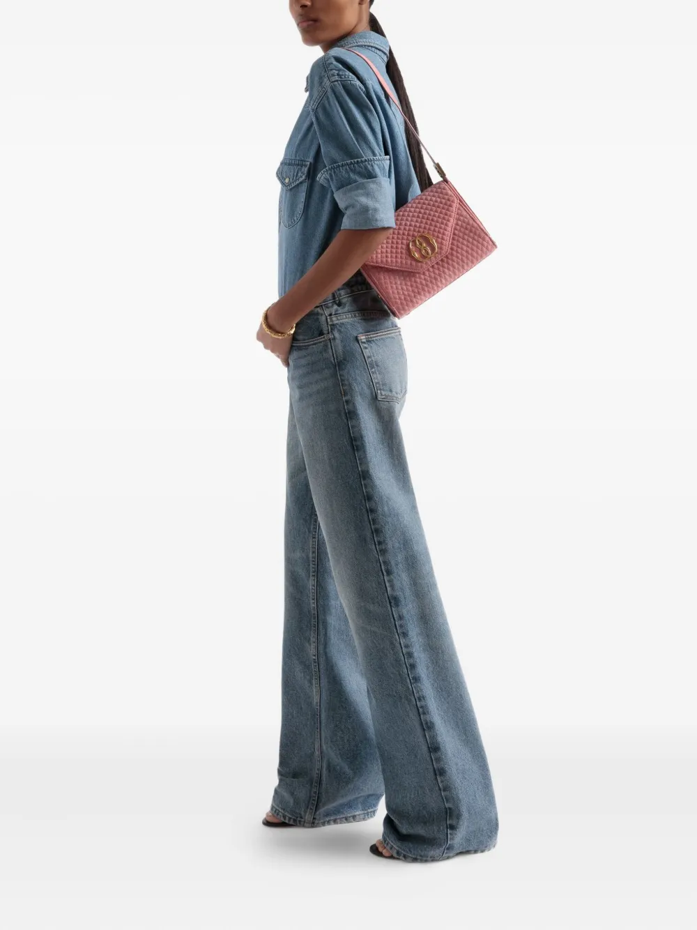 Bally Clutch met logoplakkaat - Roze