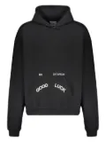 MR. SATURDAY Good Luck logo-print kangaroo-pocket hoodie - Black