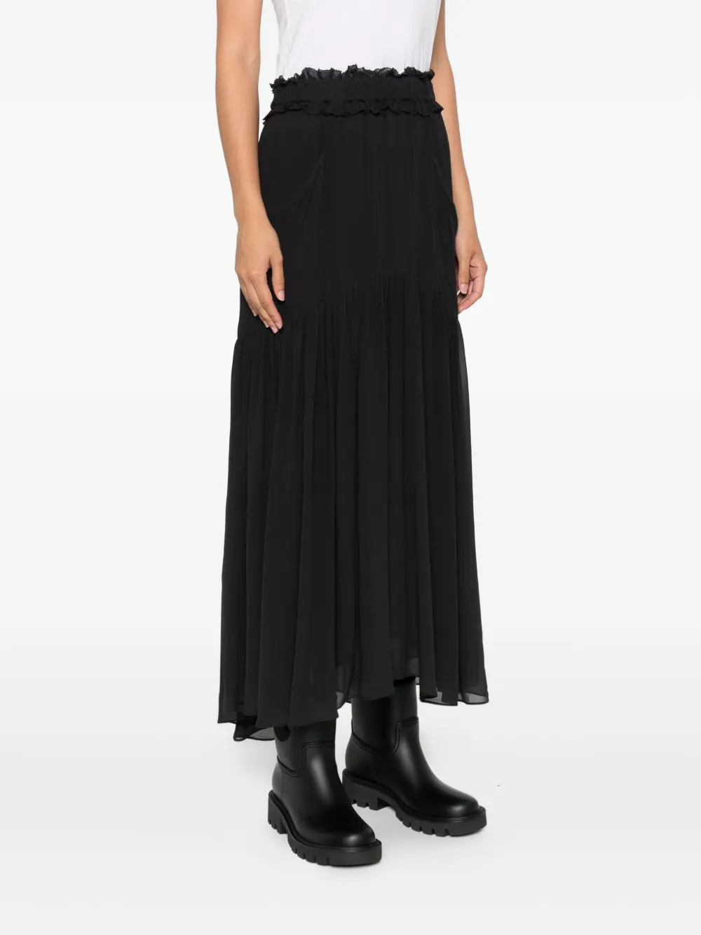 Isabel Marant Étoile Ruffled Maxi Skirt In Black