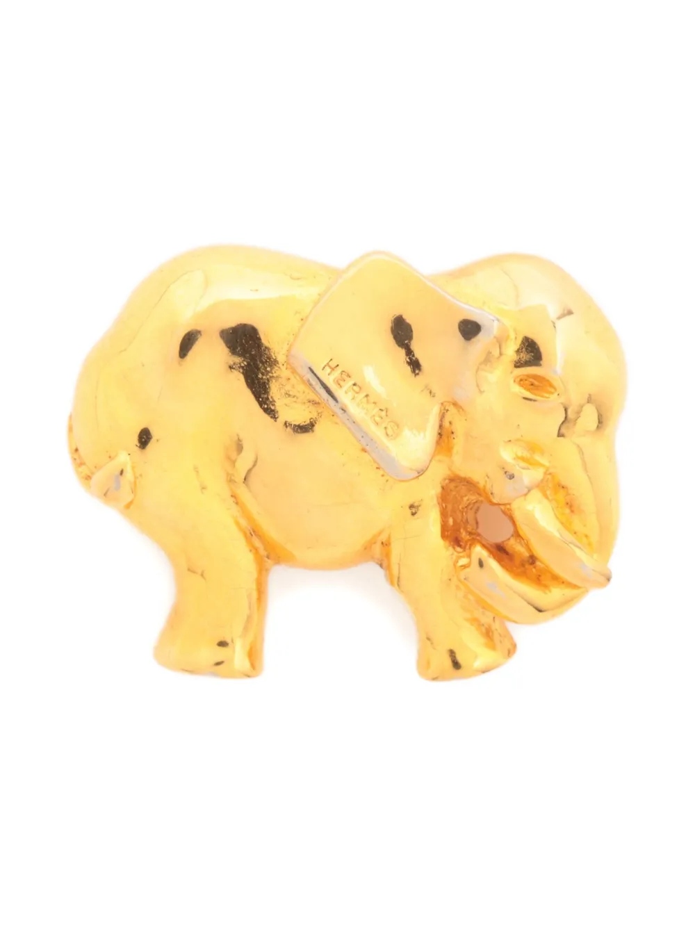 Hermès Pre-Owned elephant-shaped brooch - Oro