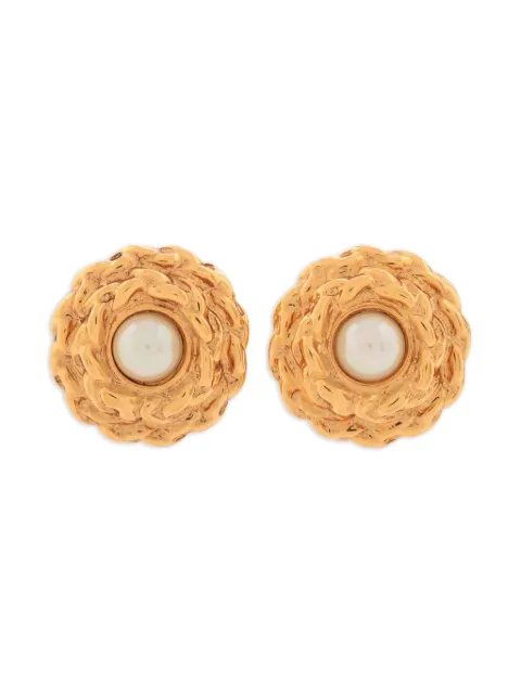 Saint Laurent Pre-Owned flower-motif earrings