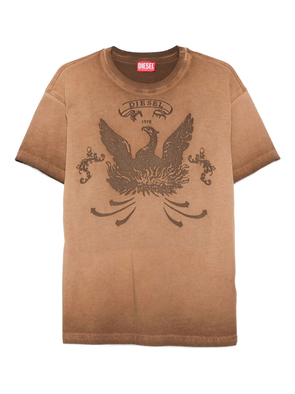 Diesel T-shirt met grafische print Bruin