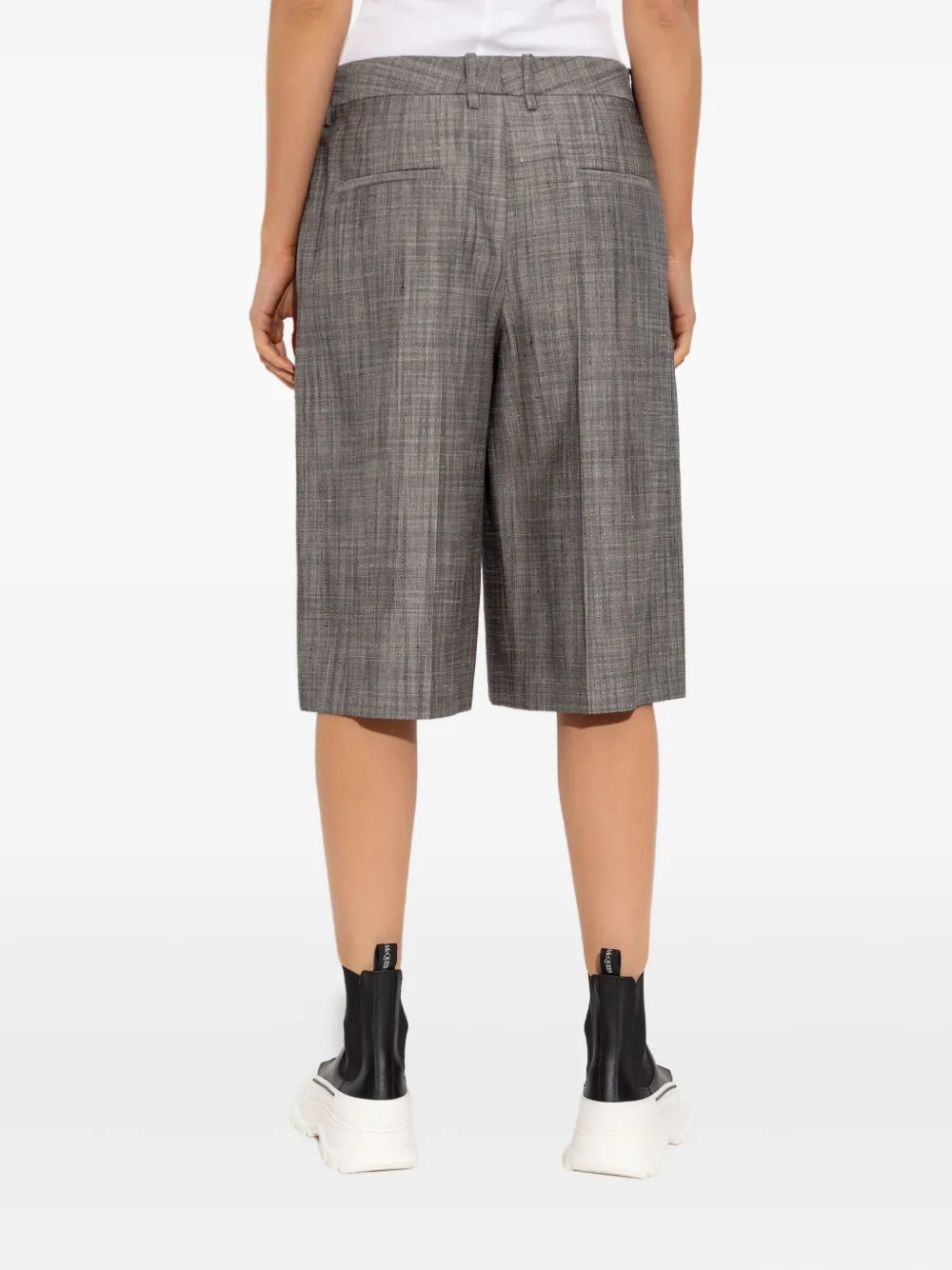 Jil Sander pleated silk shorts Grijs