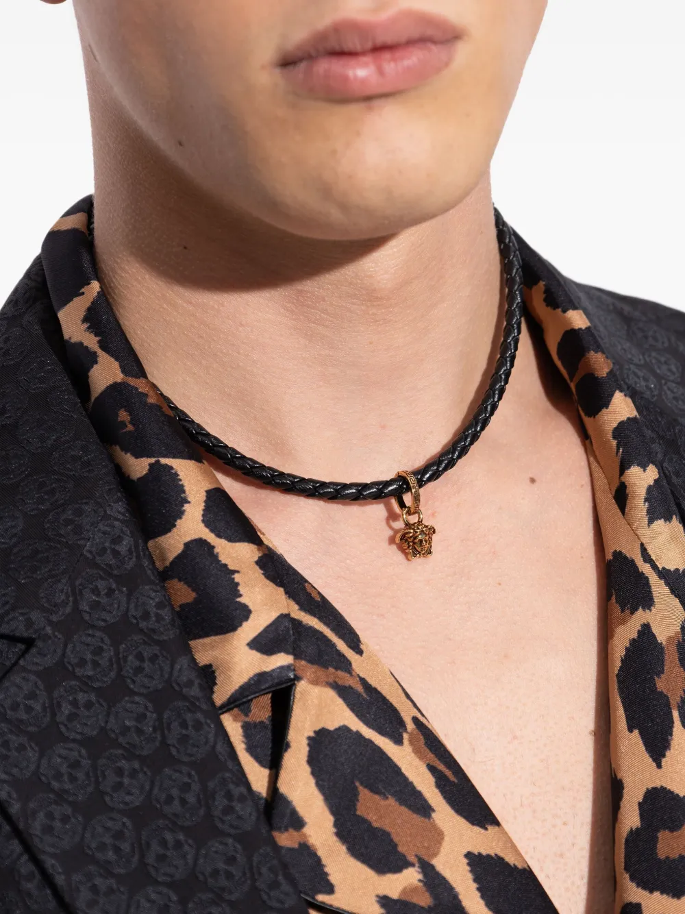 Versace braided leather Medusa necklace | Image 2