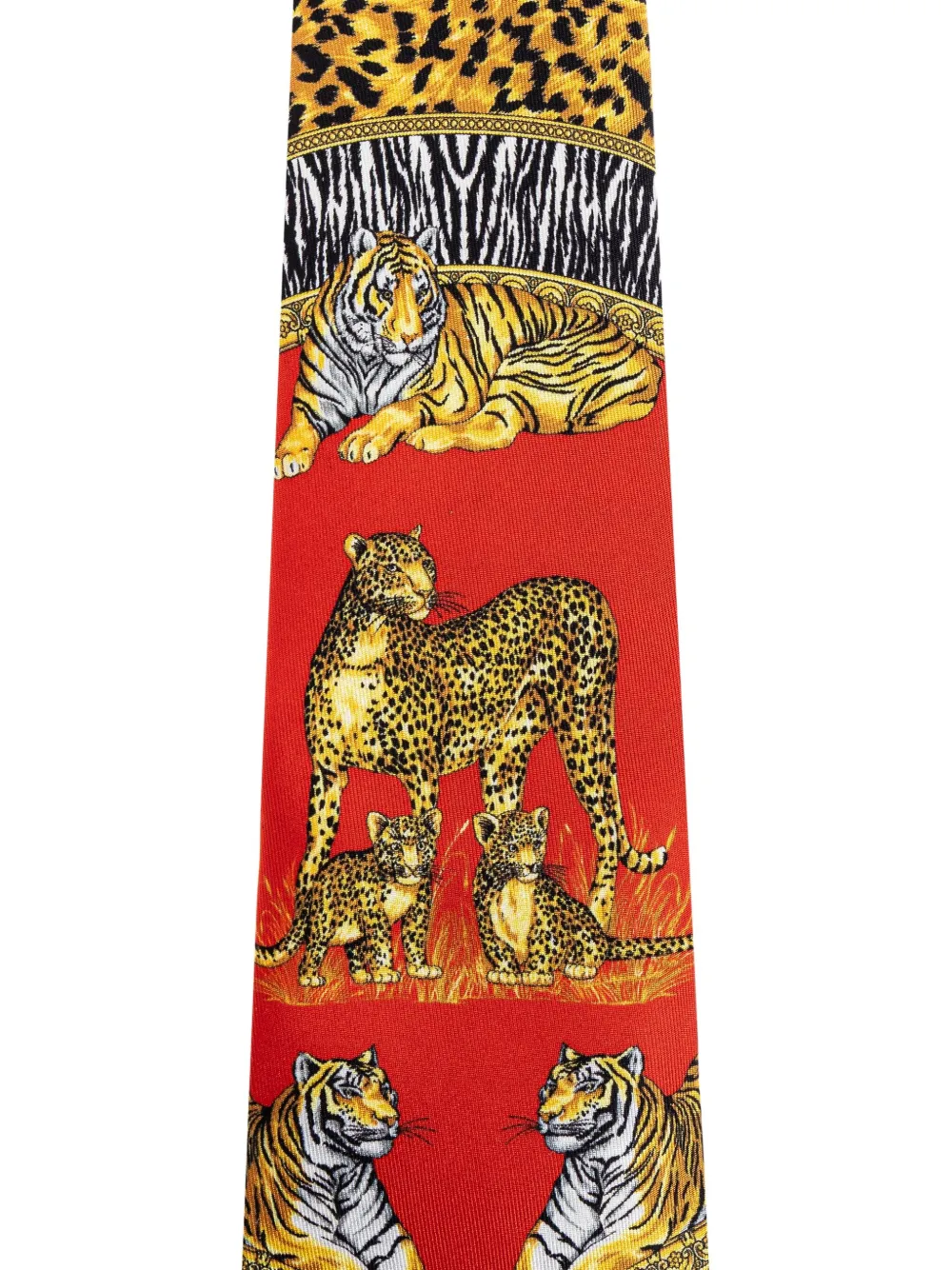 Versace Stropdas met gemixte print - Bruin
