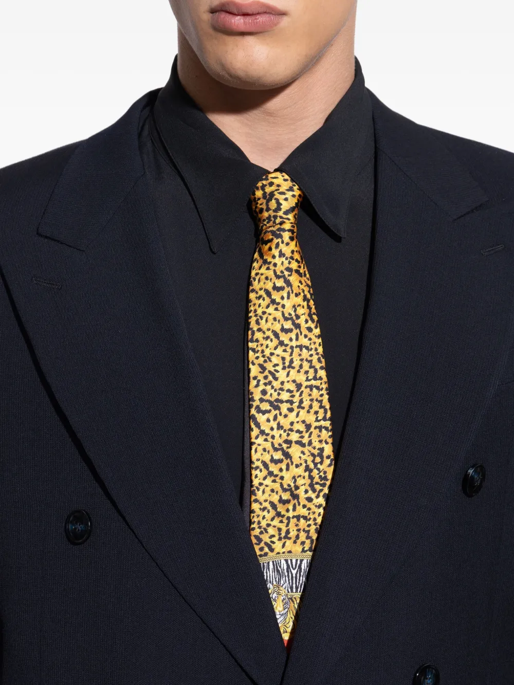 Versace Stropdas met gemixte print Bruin