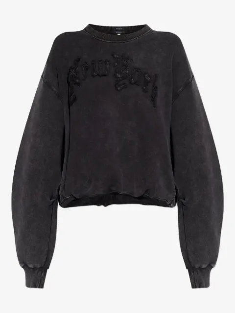 R13 sudadera con detalles deshilachados